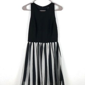 Black & White Sleeveless High Low Dress
